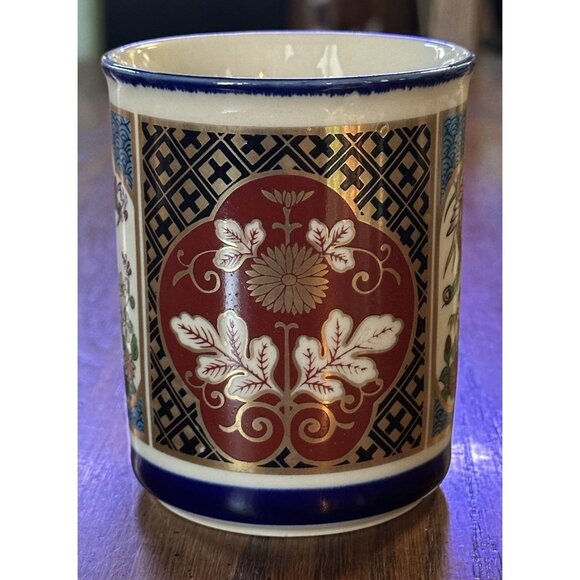 Japanese Imari Style Porcelain Mug Red Green Blue Gold 4” Vintage - Picture 2 of 6